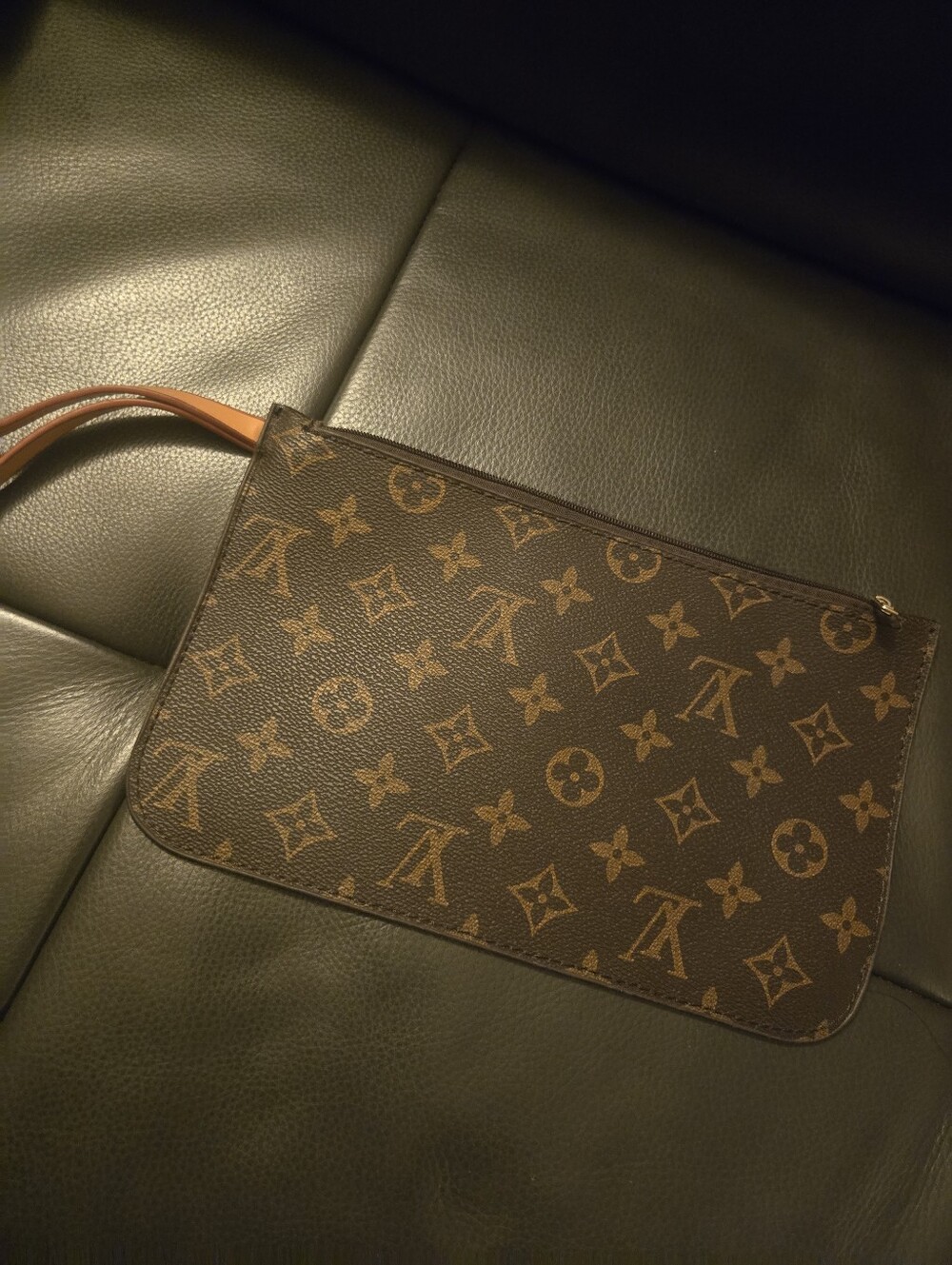Monogram Wristlet Pouch - Brown & Tan - Picture 3 of 4